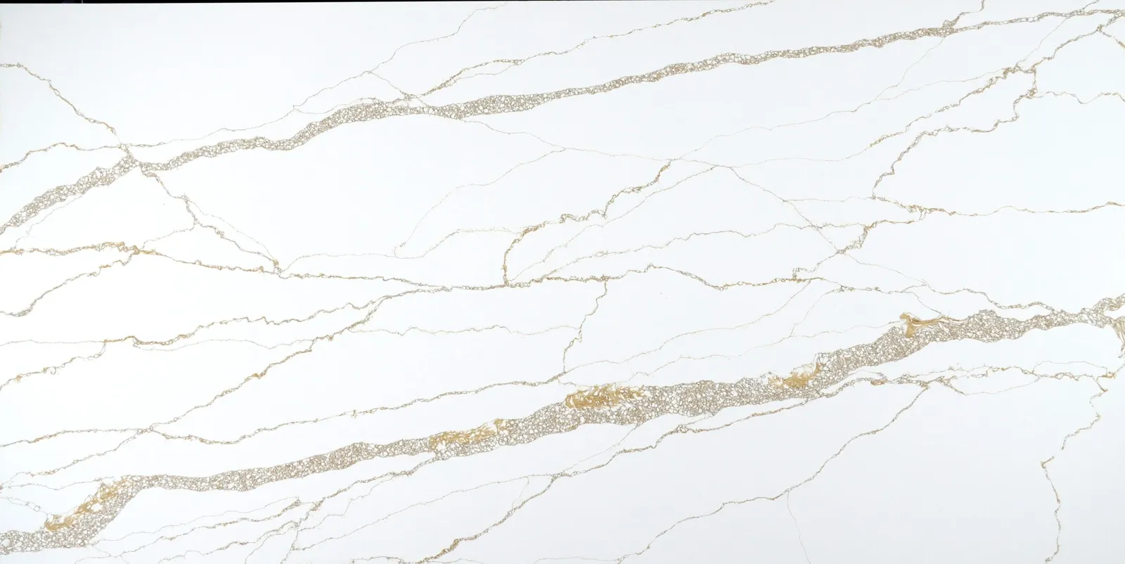 Full Auro Quartz Calacatta 6614 Gold quartz slab